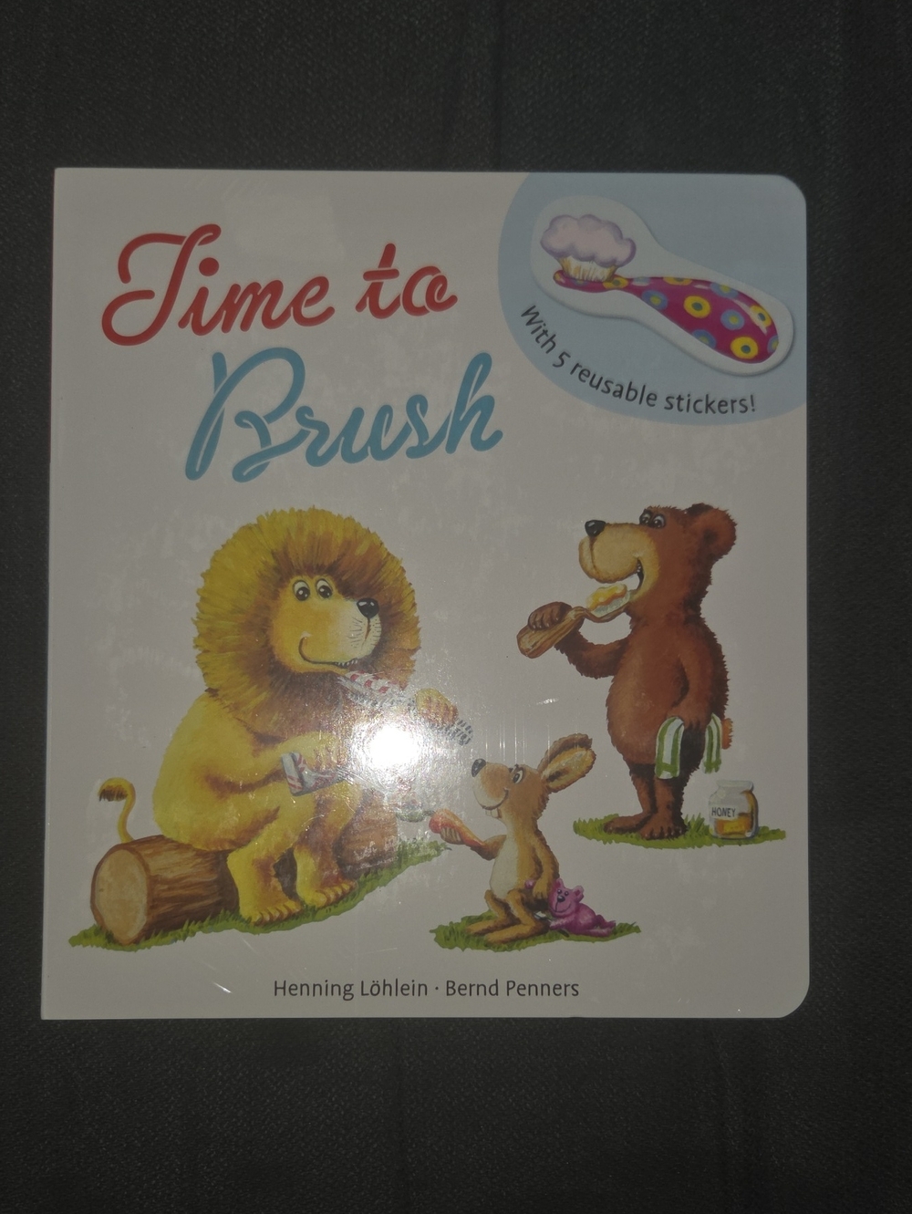 Time to Brush Sticker Book for Kids - White & Blue